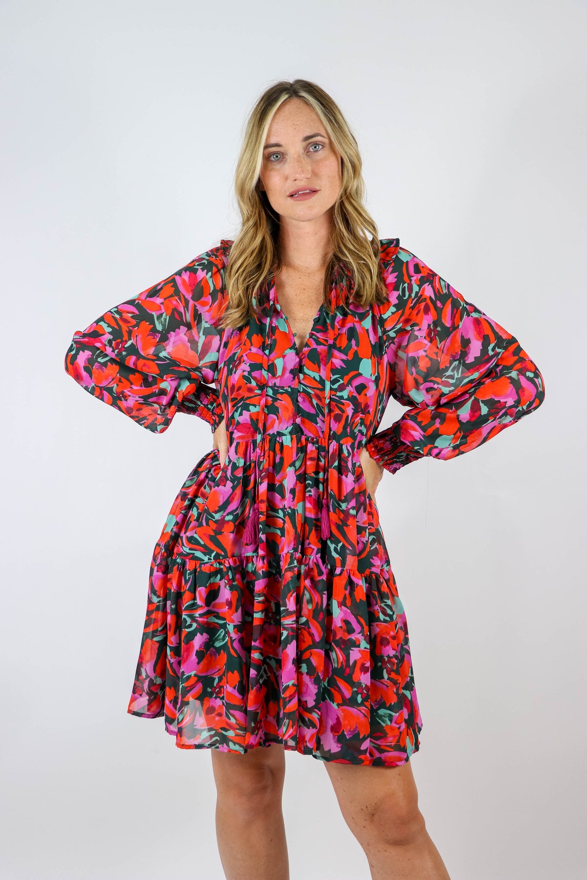 Entro | Long Sleeve Floral Dress for Fall | Sweetest Stitch Boutique