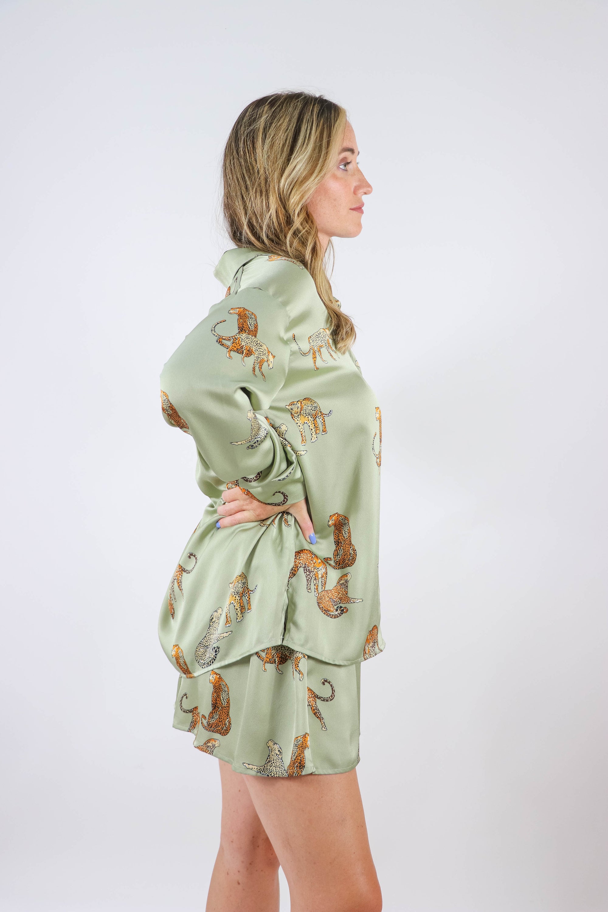 Mable | Satin Cheetah Shorts & Top Set | Sweetest Stitch Boutique