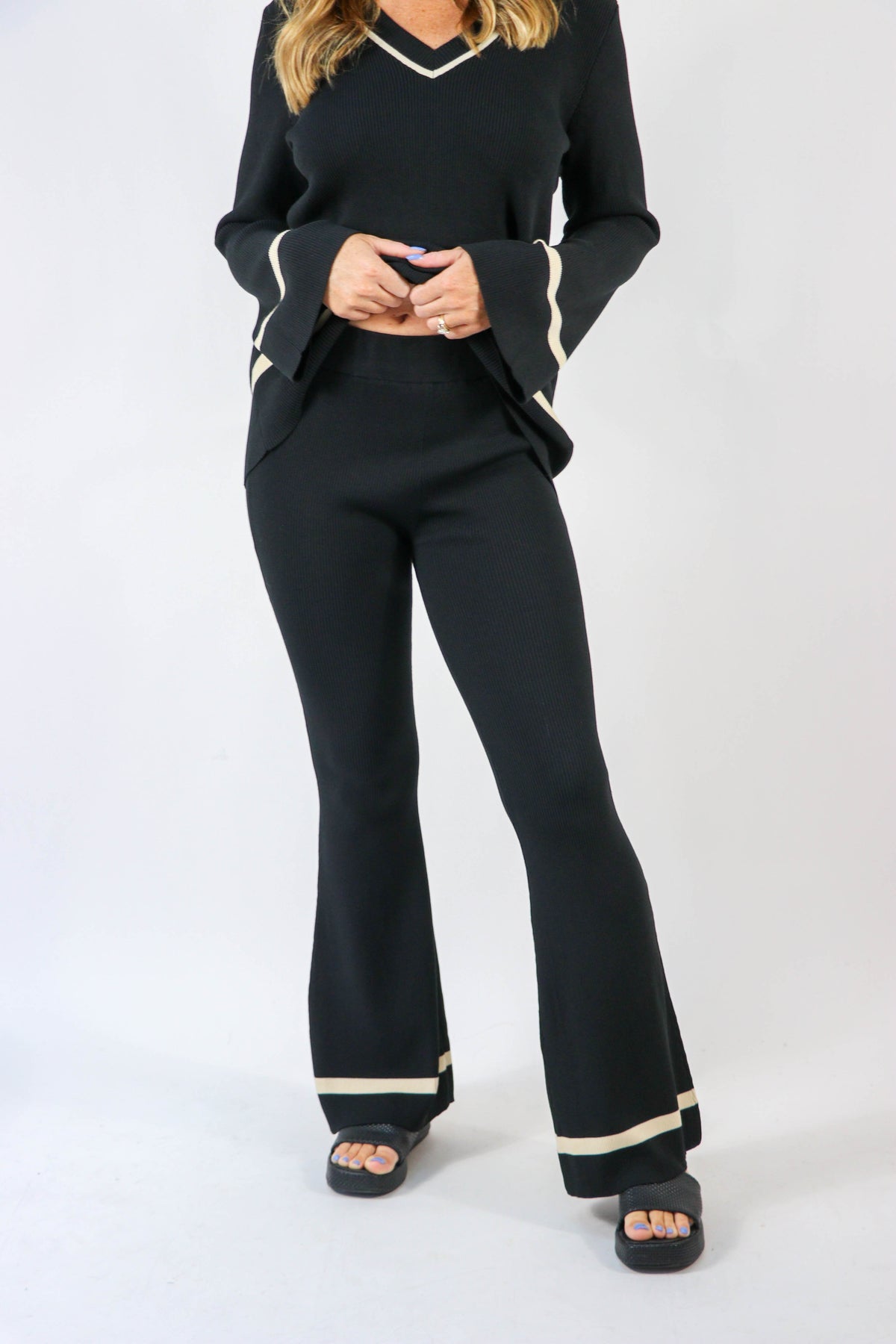 Miou Muse | Flare Knit Pants | Sweetest Stitch Online Boutique