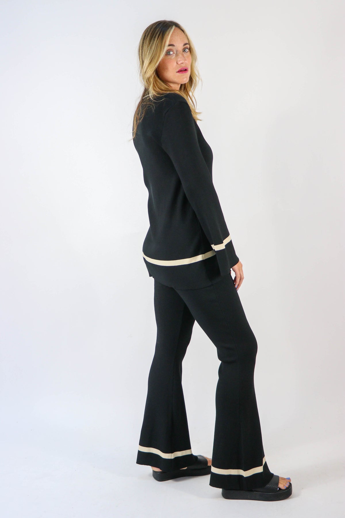 Miou Muse | Flare Knit Pants | Sweetest Stitch Online Boutique