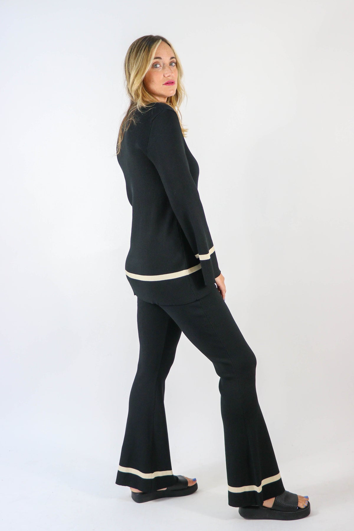 Miou Muse | Flare Knit Pants | Sweetest Stitch Online Boutique