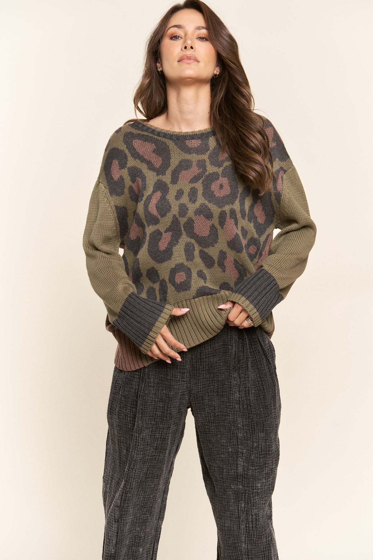 J.NNA | Leopard Print Oversized Sweater | Sweetest Stitch Online