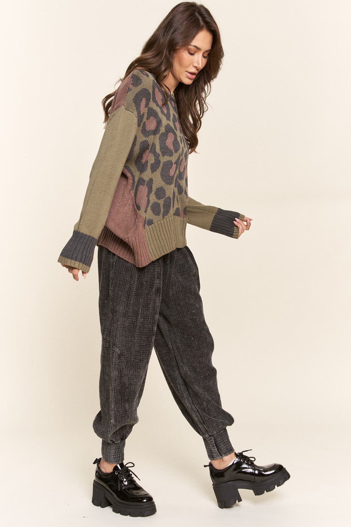 J.NNA | Leopard Print Oversized Sweater | Sweetest Stitch Online