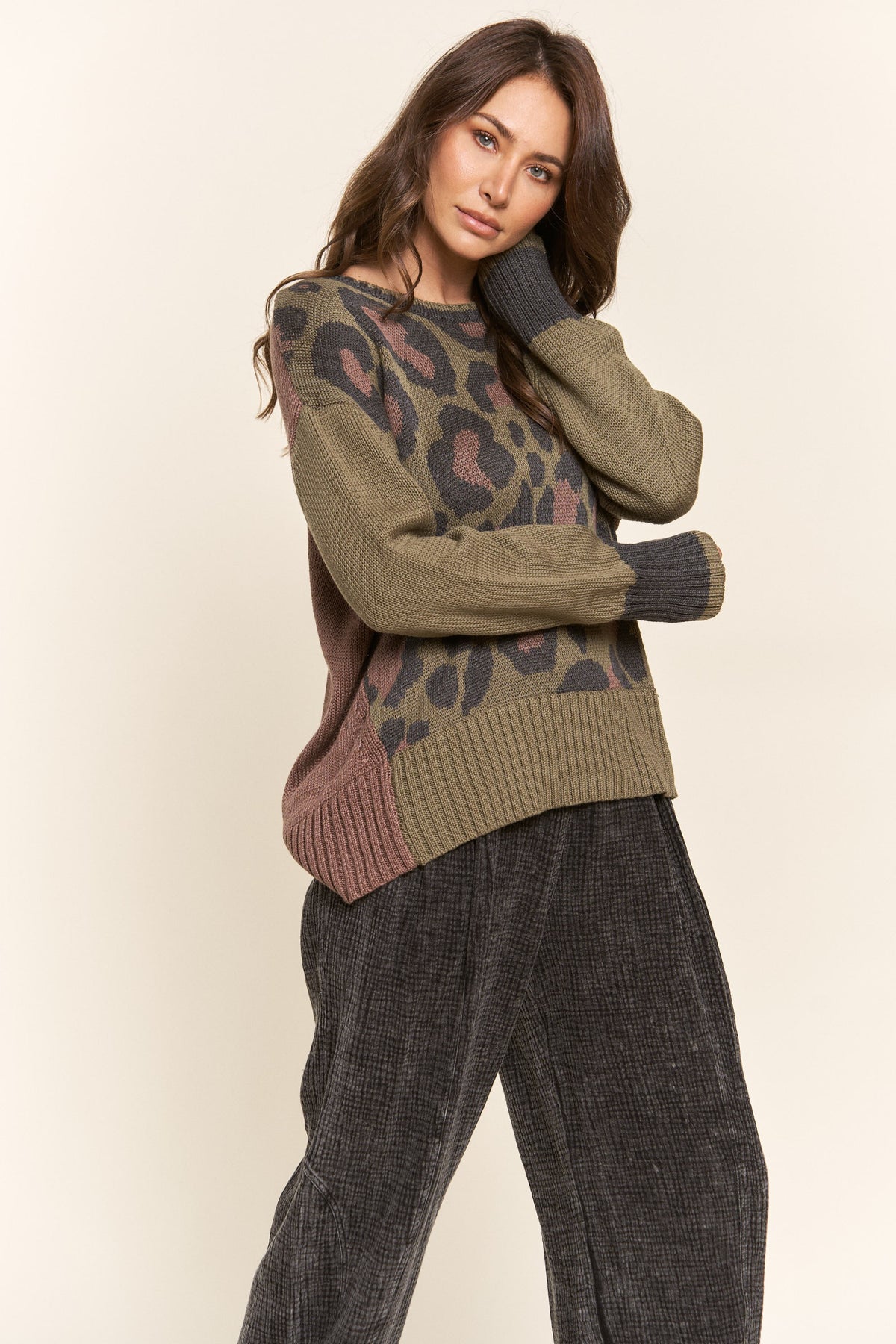 J.NNA | Leopard Print Oversized Sweater | Sweetest Stitch Online