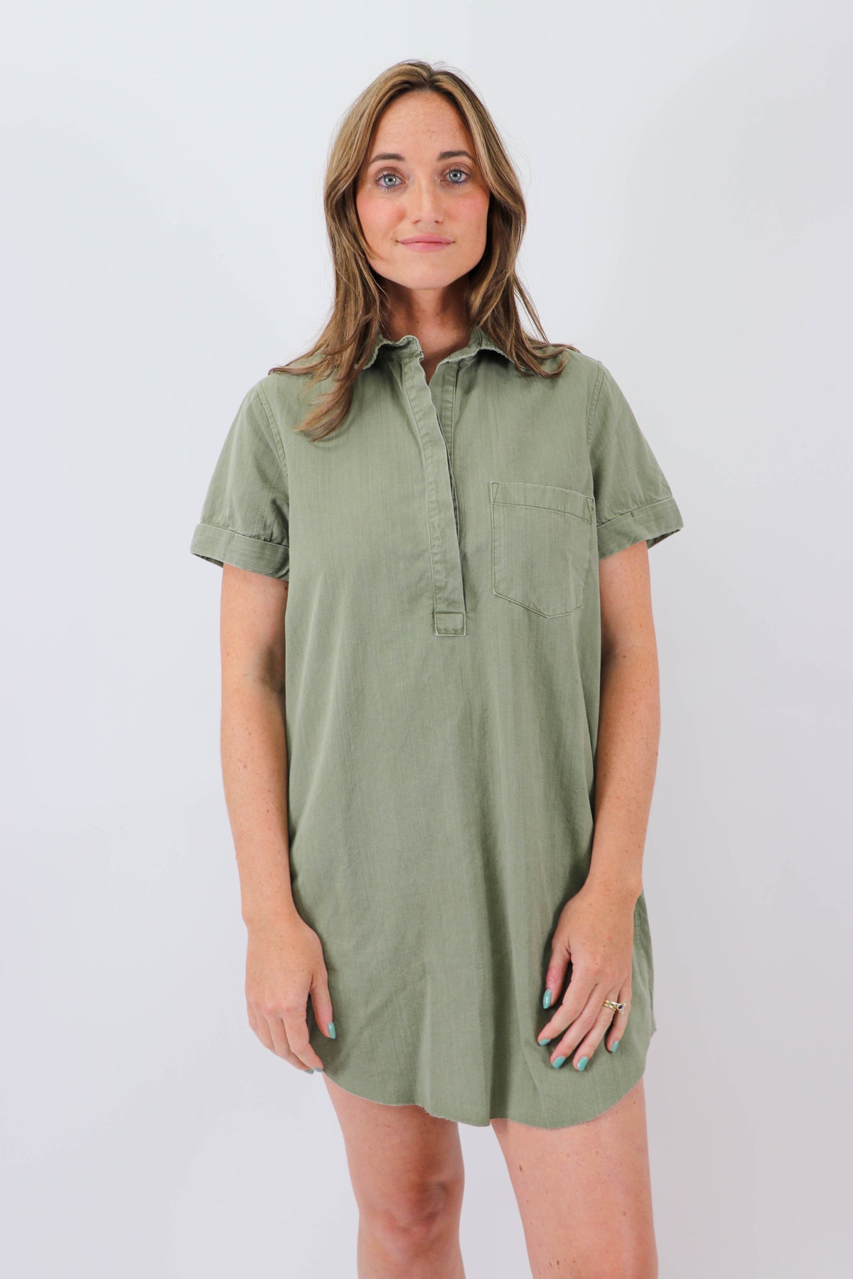 Green Collared Shirt Dress | Sweetest Stitch Women&#39;s Boutique