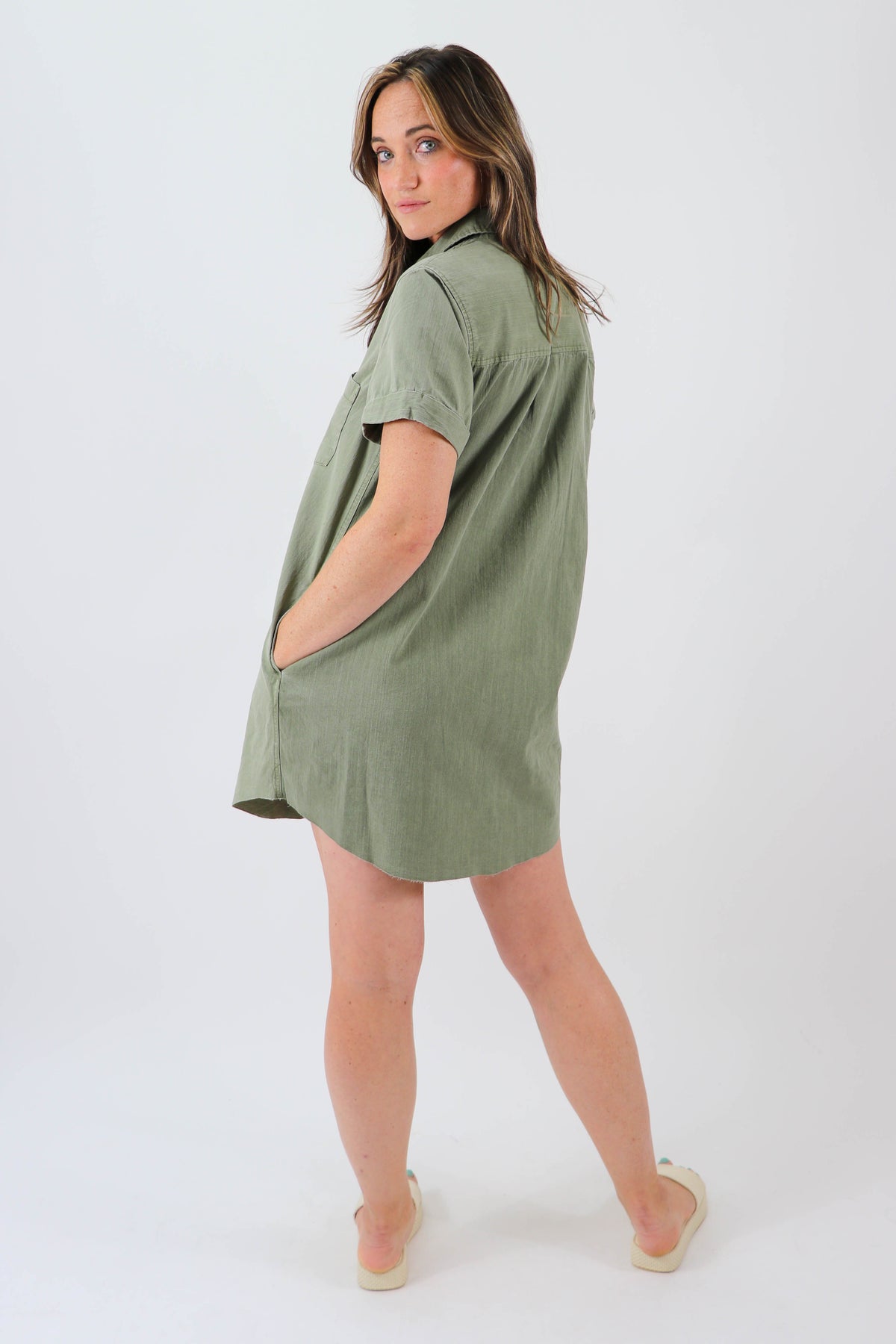 Green Collared Shirt Dress | Sweetest Stitch Women&#39;s Boutique