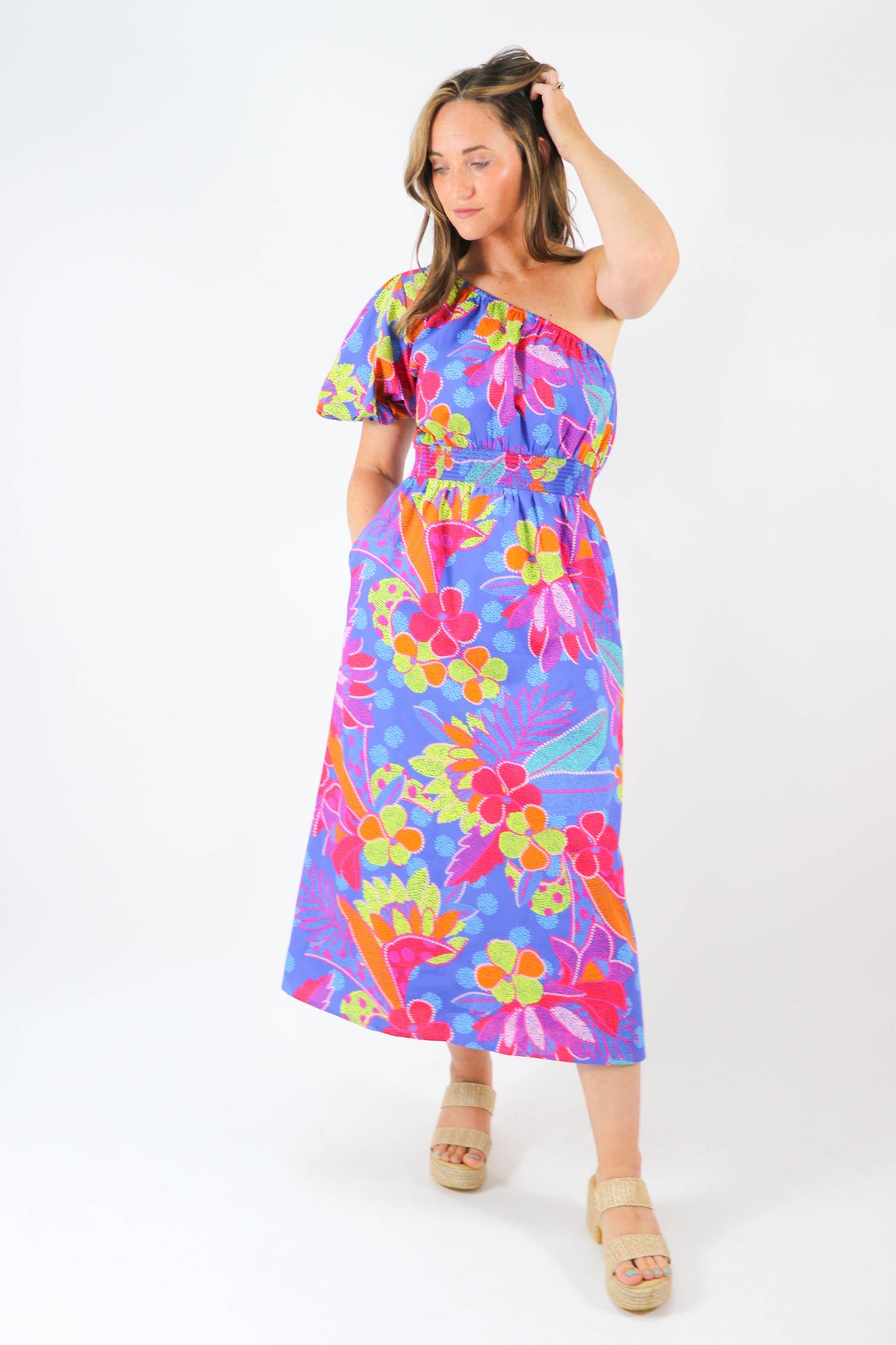 SUGAR LIPS One Shoulder Midi Dress | Sweetest Stitch Boutique