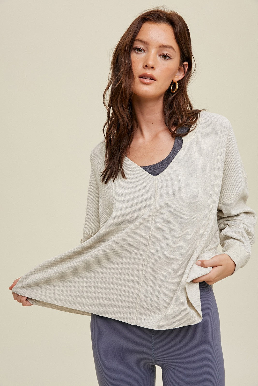 Wishlist | Long Sleeve Thermal Top Oatmeal | Sweetest Stitch Online