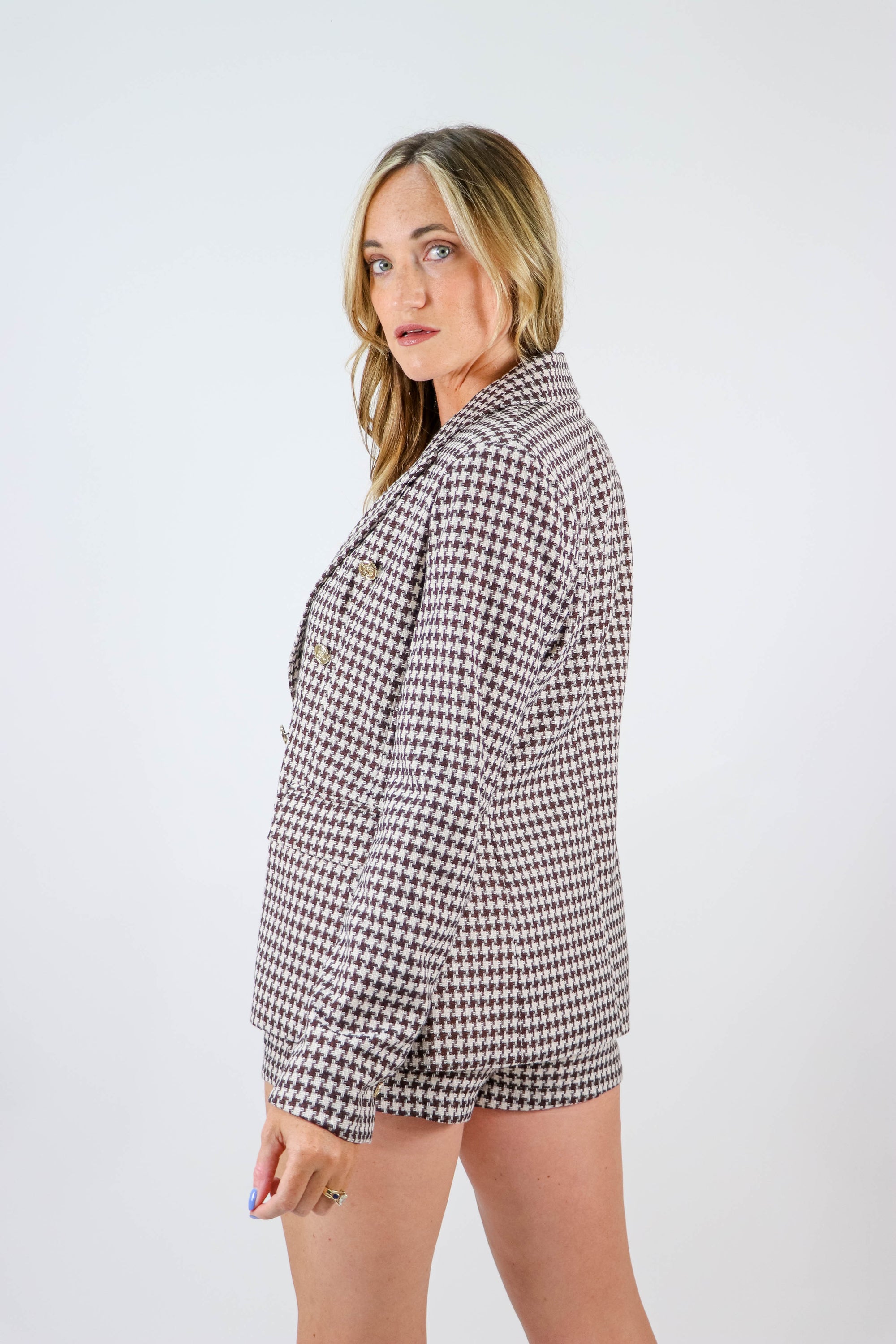 Entro Houndstooth Blazer | Sweetest Stitch Online Boutique
