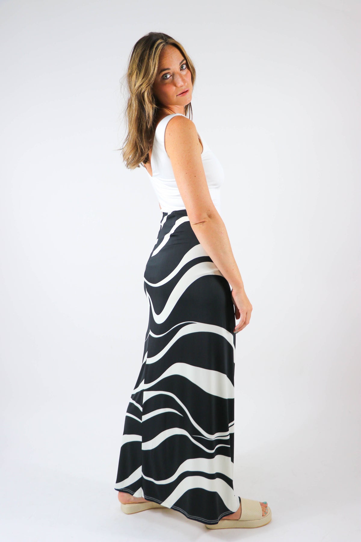 Black &amp; White Maxi Skirt for Summer | Sweetest Stitch Online Boutique