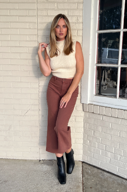 Short Story Knit Top Cream