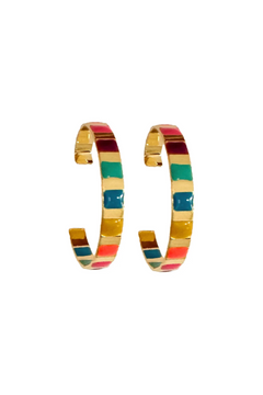 St. Armands Designs | Striped Hoop Earrings | Sweetest Stitch