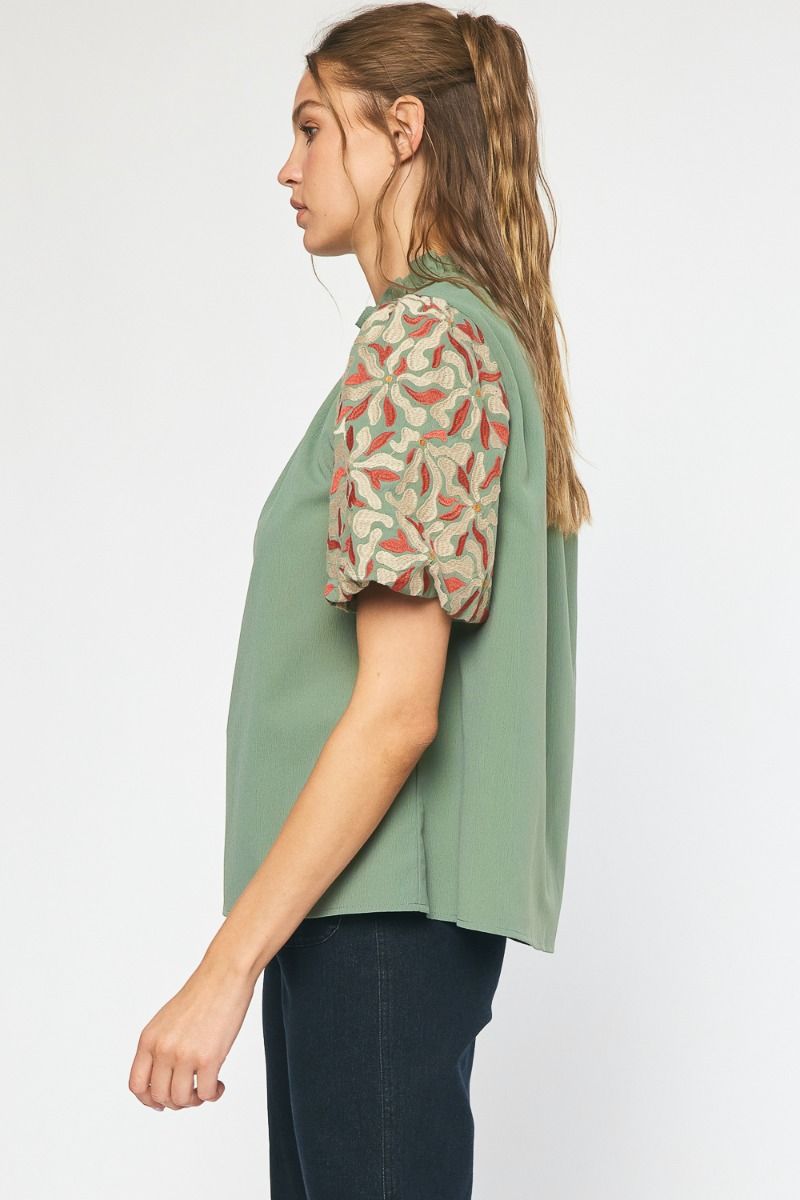 Entro | Puff Sleeve Blouse | Sweetest Stitch Women's Boutiue Online