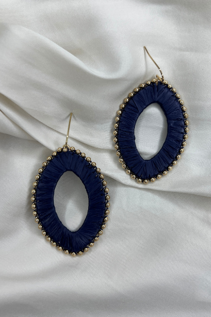 Raffia Oval Earrings | Sweetest Stitch Online Boutique for Women