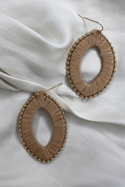 Raffia Oval Earrings | Sweetest Stitch Online Boutique for Women