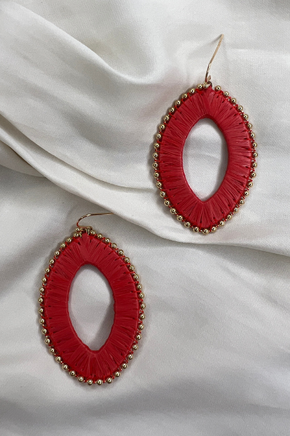 Raffia Oval Earrings | Sweetest Stitch Online Boutique for Women
