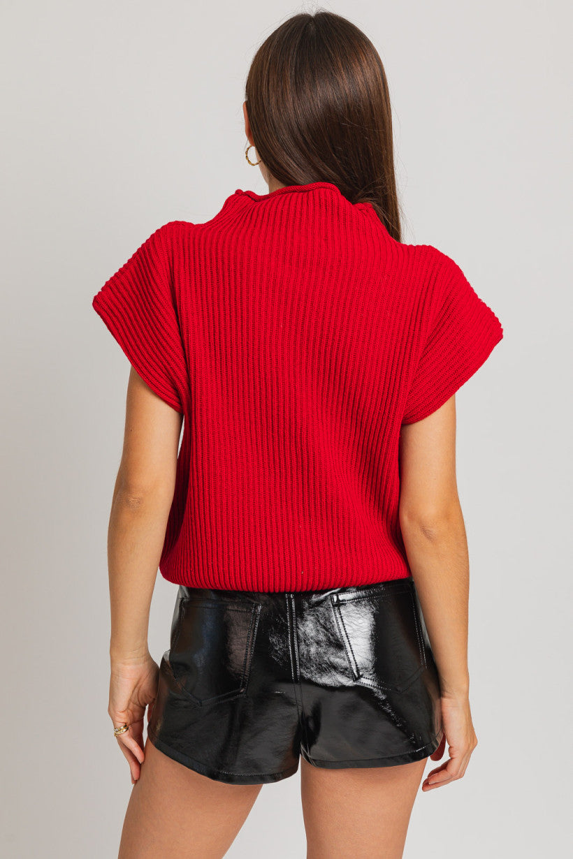 Le Lis | Red Knit Vest | Sweetest Stitch Online Boutique for Women