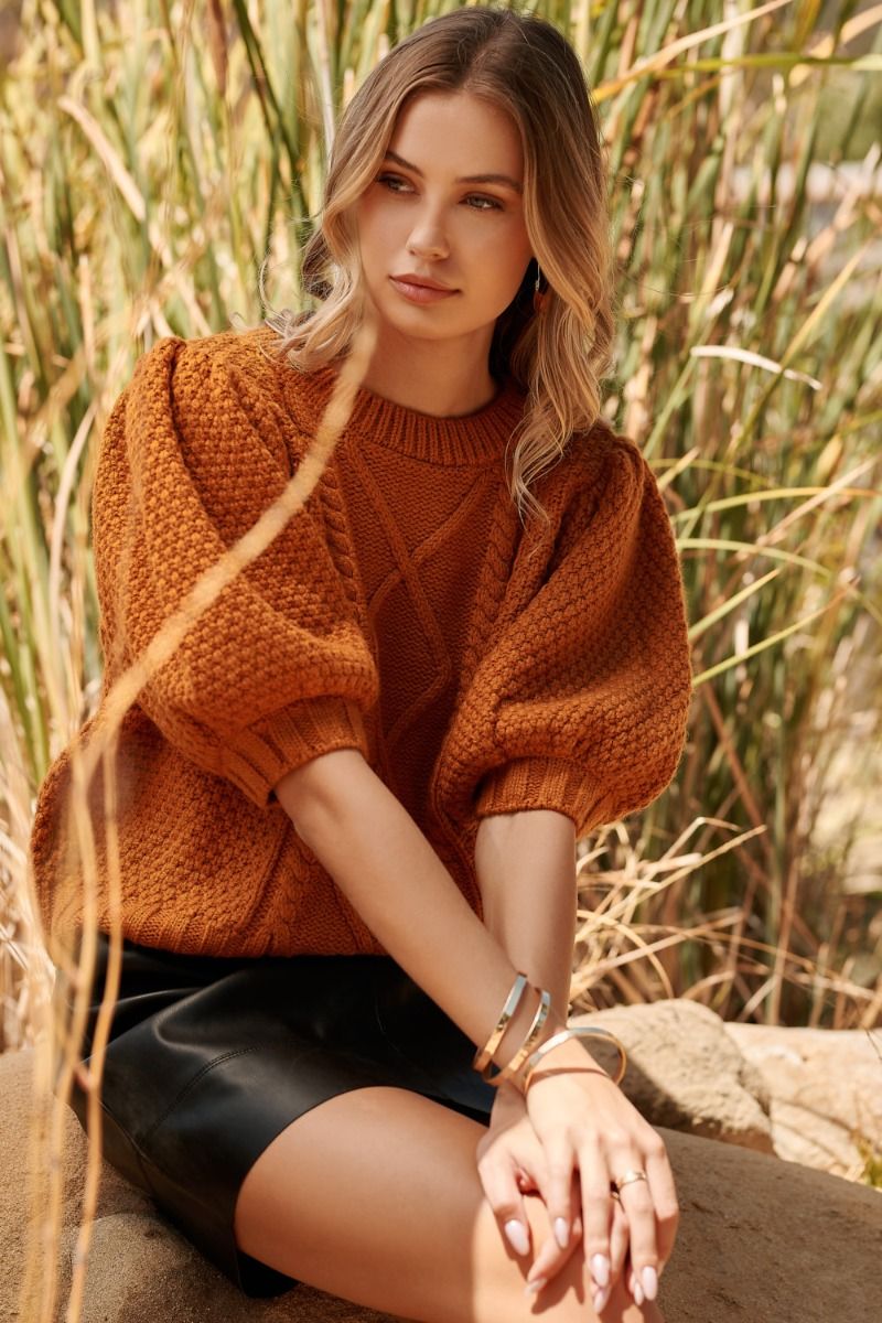 Sugar Lips | Short Sleeve Cable Knit Sweater | Sweetest Stitch Online