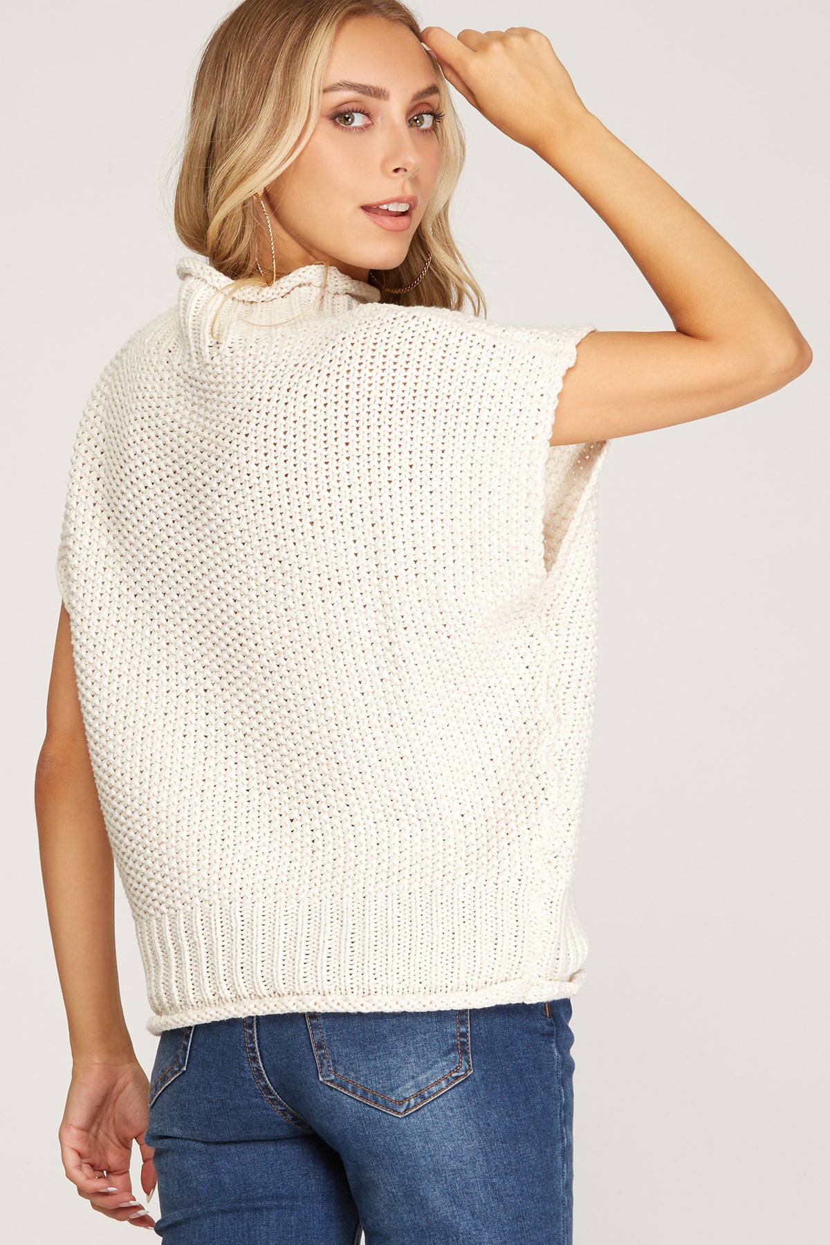 She + Sky | Sleeveless Knit Sweater Cream | Sweetest Stitch Online