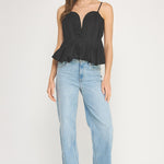 Strut & Bolt | Evie Peplum Sleeveless Top | Sweetest Stitch Boutique