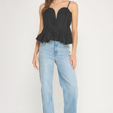 Strut & Bolt | Evie Peplum Sleeveless Top | Sweetest Stitch Boutique