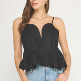 Strut & Bolt | Evie Peplum Sleeveless Top | Sweetest Stitch Boutique