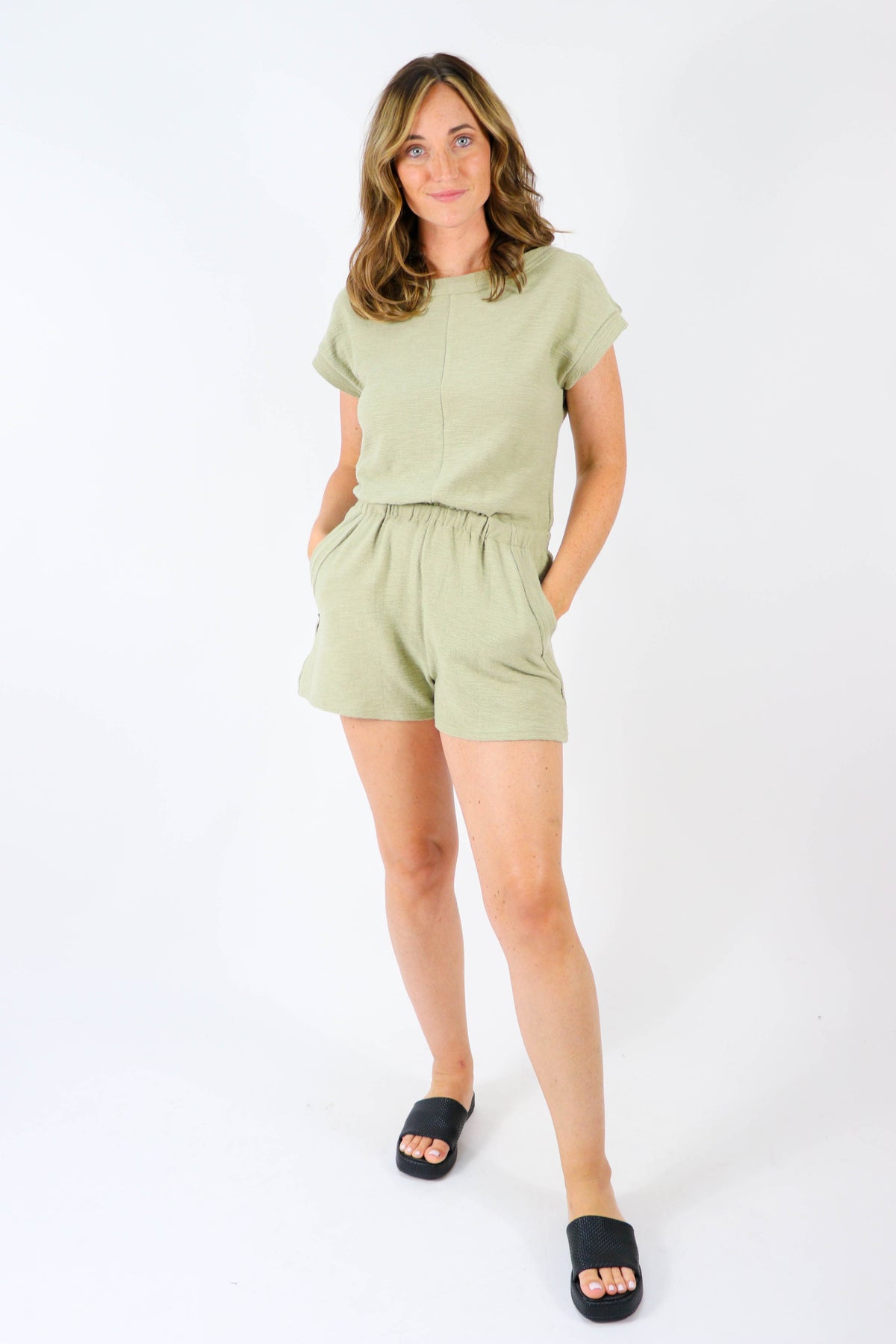 Miou Muse Short Sleeve Romper | Sweetest Stitch Boutique for Women