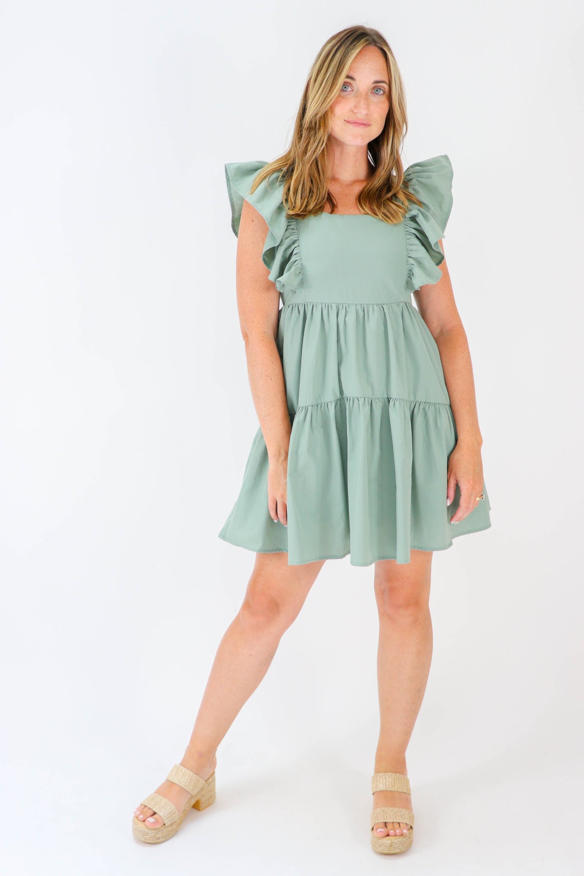 Entro | Ruffle Sleeve Babydoll Dress for Women | Sweetest Stitch