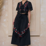 Moon River | Lexi Embroidered Midi Skirt | Sweetest Stitch Boutique 