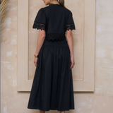 Moon River | Lexi Embroidered Midi Skirt | Sweetest Stitch Boutique 