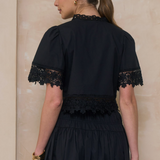 Lexi Tie Front Embroidered Top