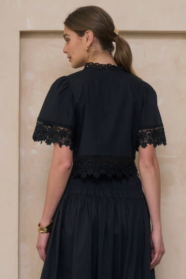 Lexi Tie Front Embroidered Top