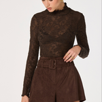 ASTR The Labelv| Kyra Sheer Mesh Mock Neck Top | Sweetest Stitch