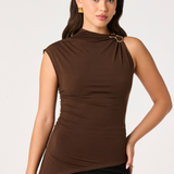 ASTR The Label | Mindy Asymmetrical Ruched Top | Sweetest Stitch