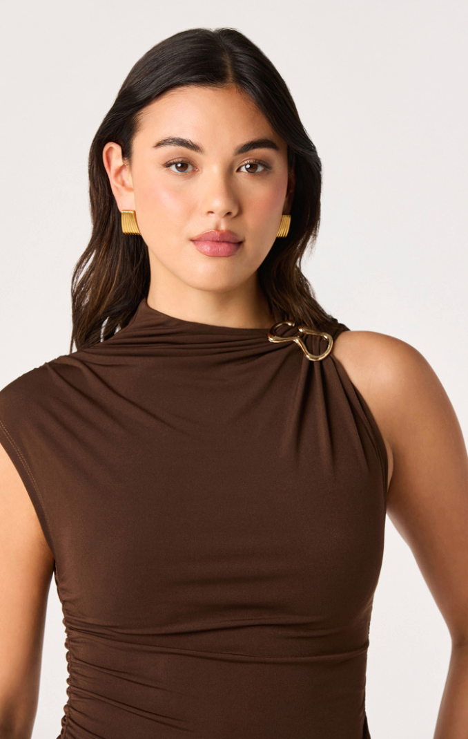 ASTR The Label | Mindy Asymmetrical Ruched Top | Sweetest Stitch
