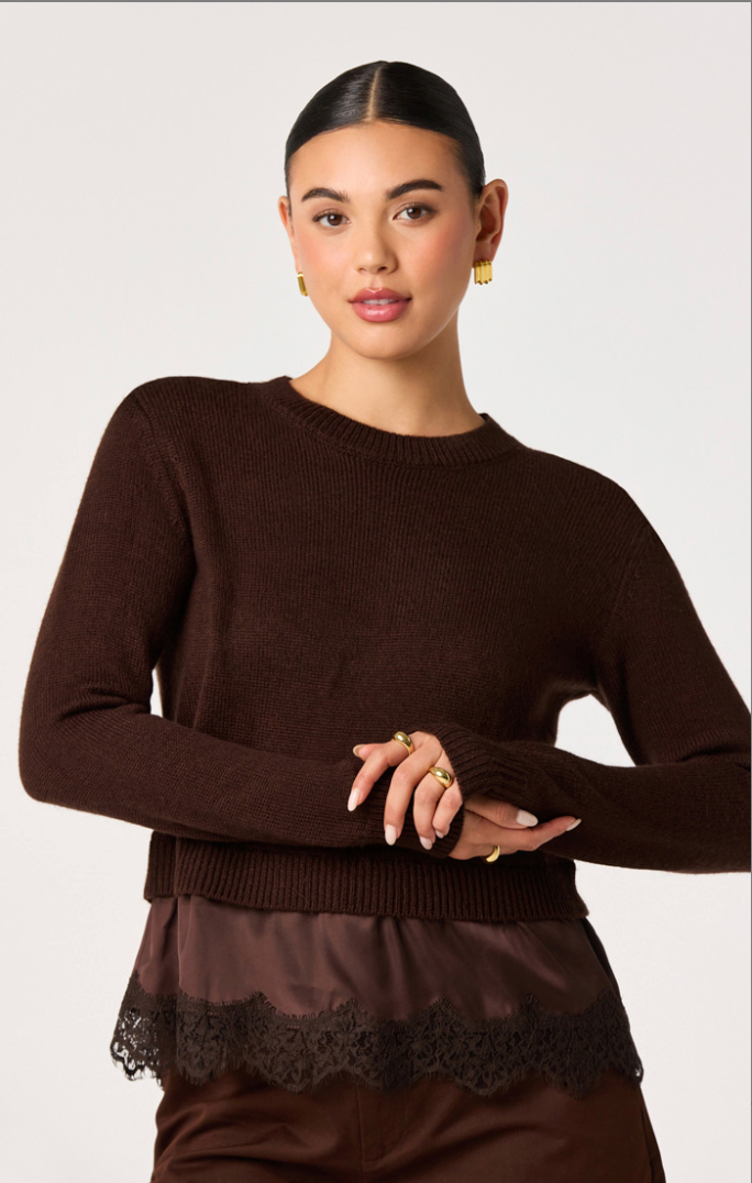 ASTR The Label | Juliette Lace Trim Sweater | Sweetest Stitch Boutique