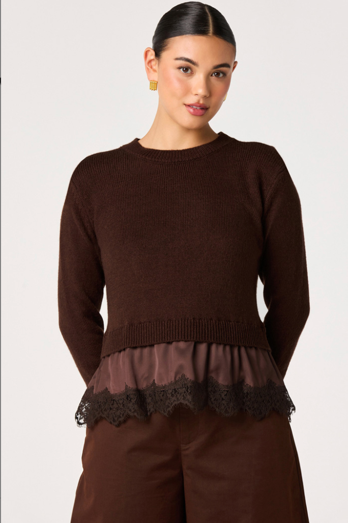 ASTR The Label | Juliette Lace Trim Sweater | Sweetest Stitch Boutique