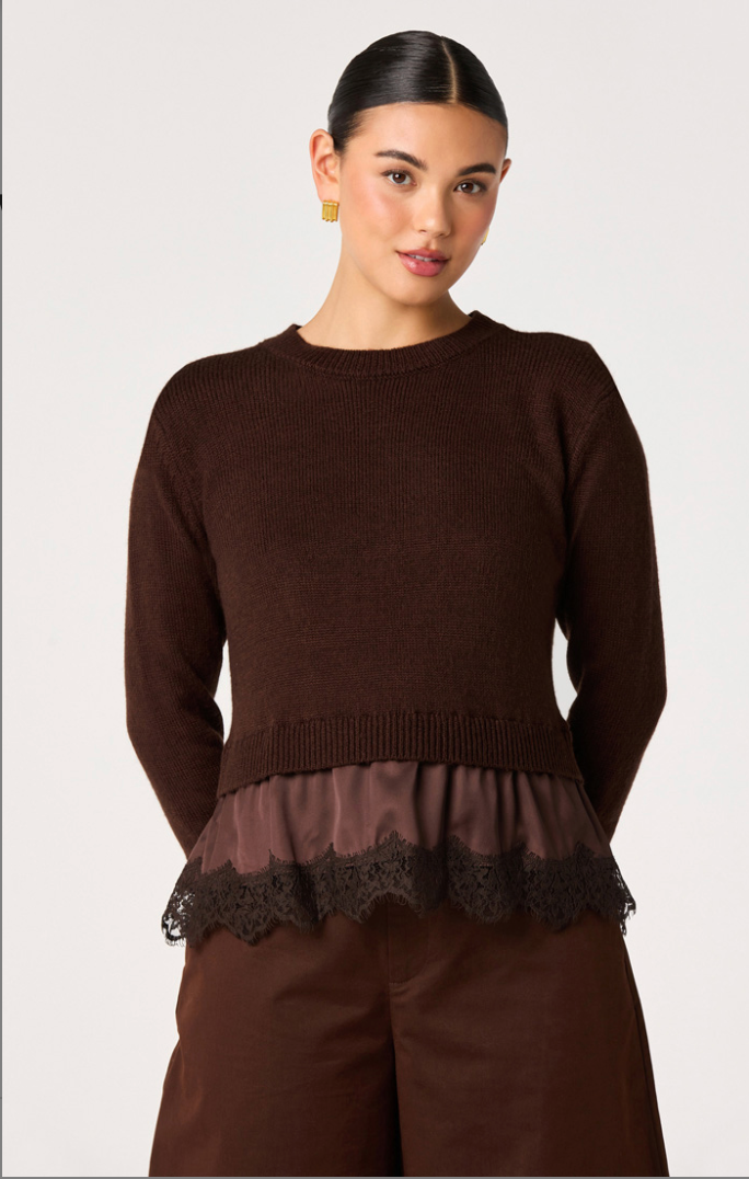 ASTR The Label | Juliette Lace Trim Sweater | Sweetest Stitch Boutique