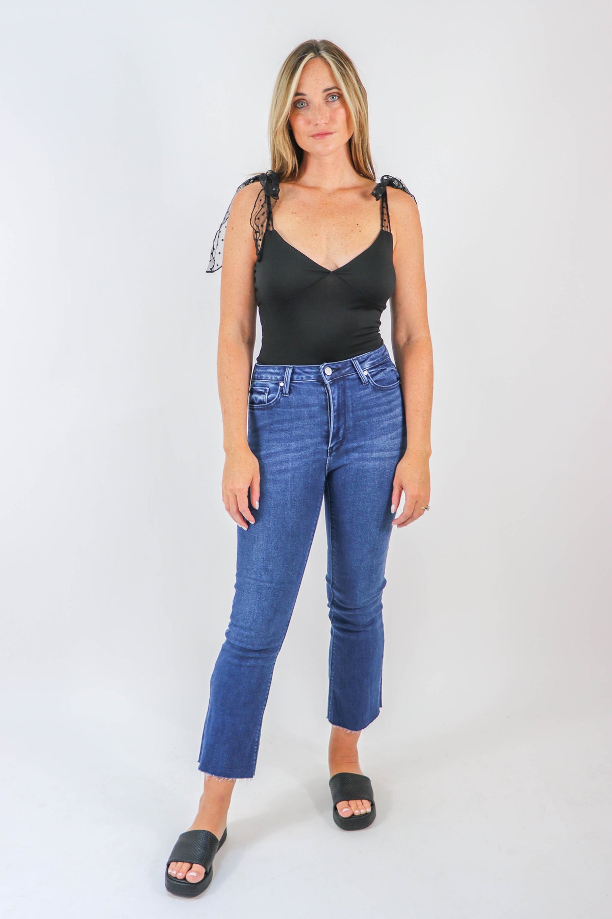Le Lis | Black Tie Strap Bodysuit | Sweetest Stitch Online Boutique