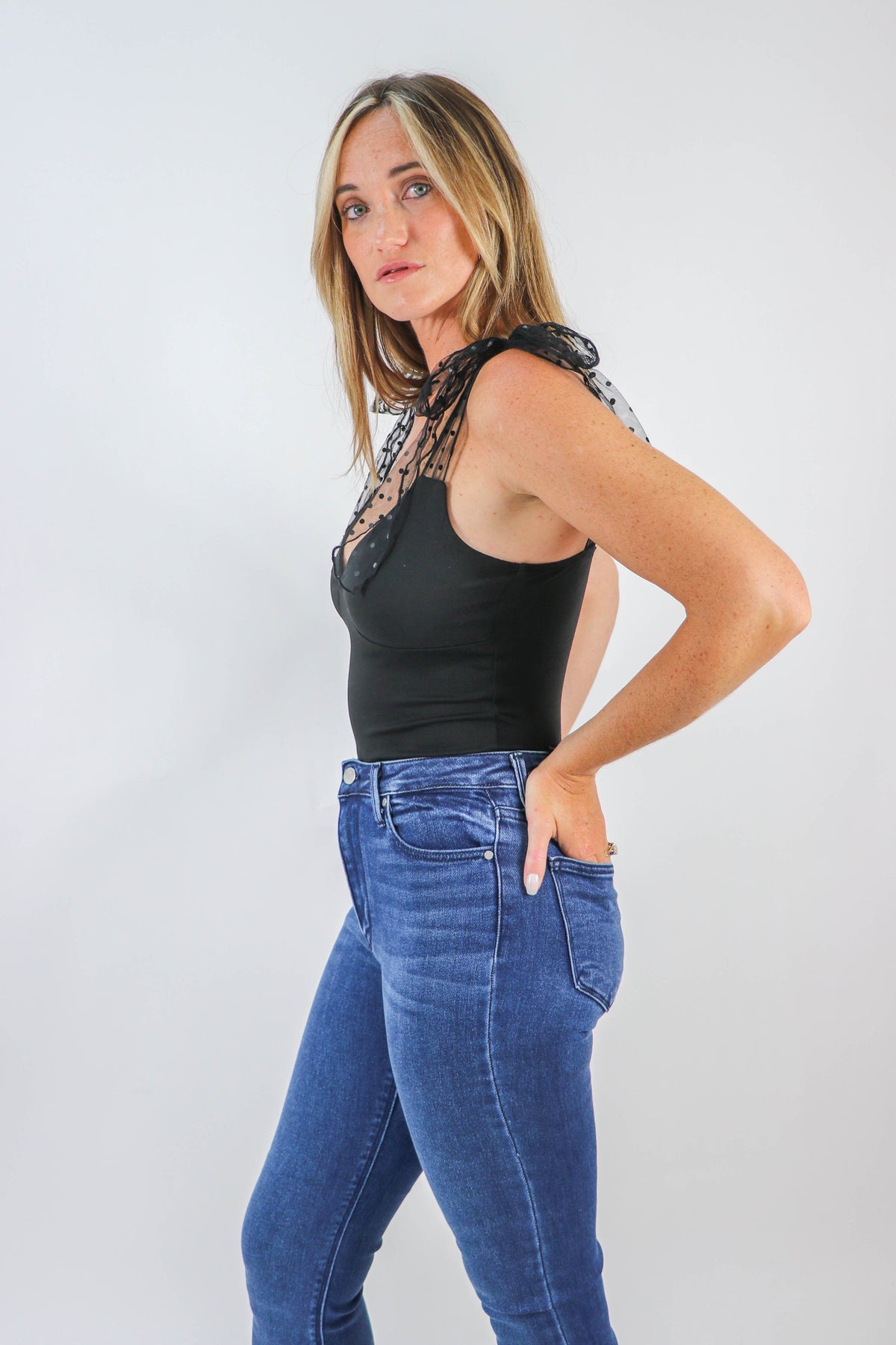 Le Lis | Black Tie Strap Bodysuit | Sweetest Stitch Online Boutique