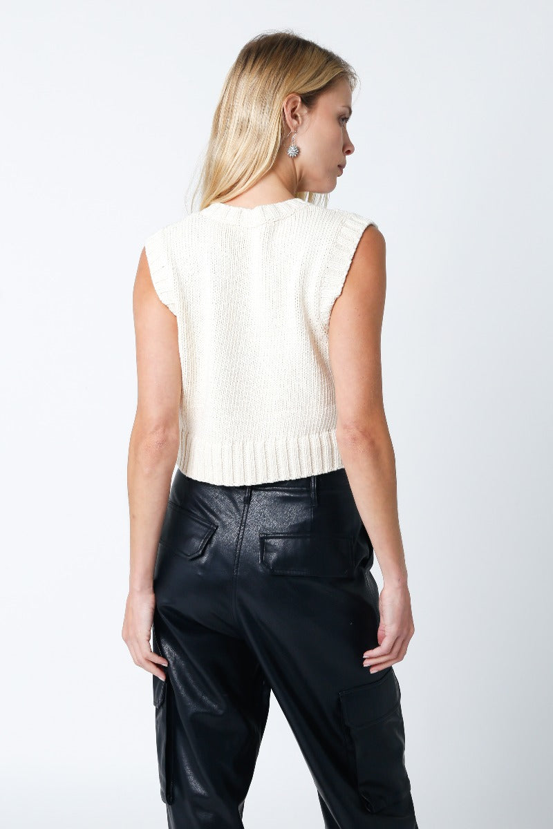 Olivaceous | Sleeveless Monroe Sweater Top Ivory | Sweetest Stitch