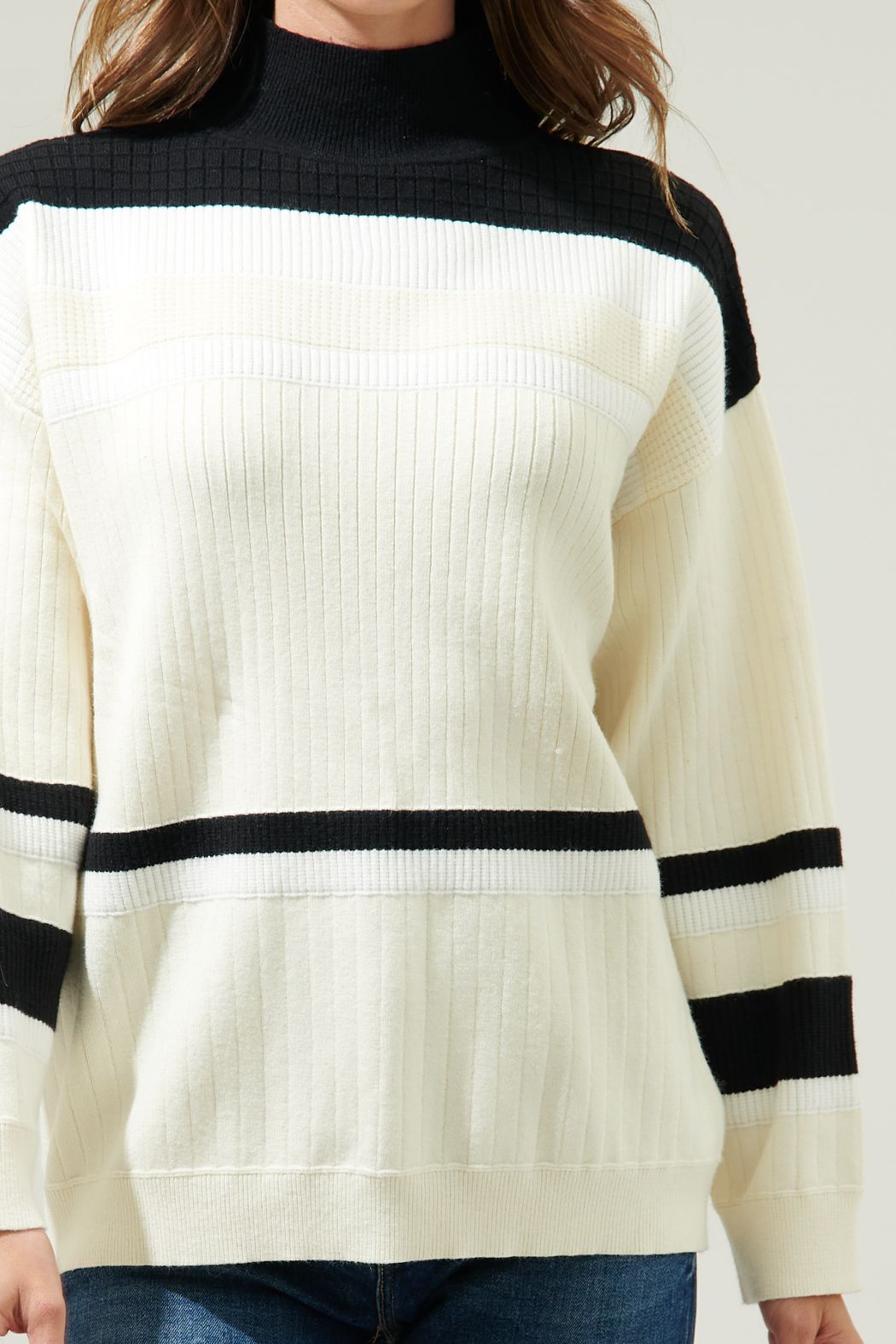 Sugarlips | Striped Mock Neck Sweater | Sweetest Stitch Boutique