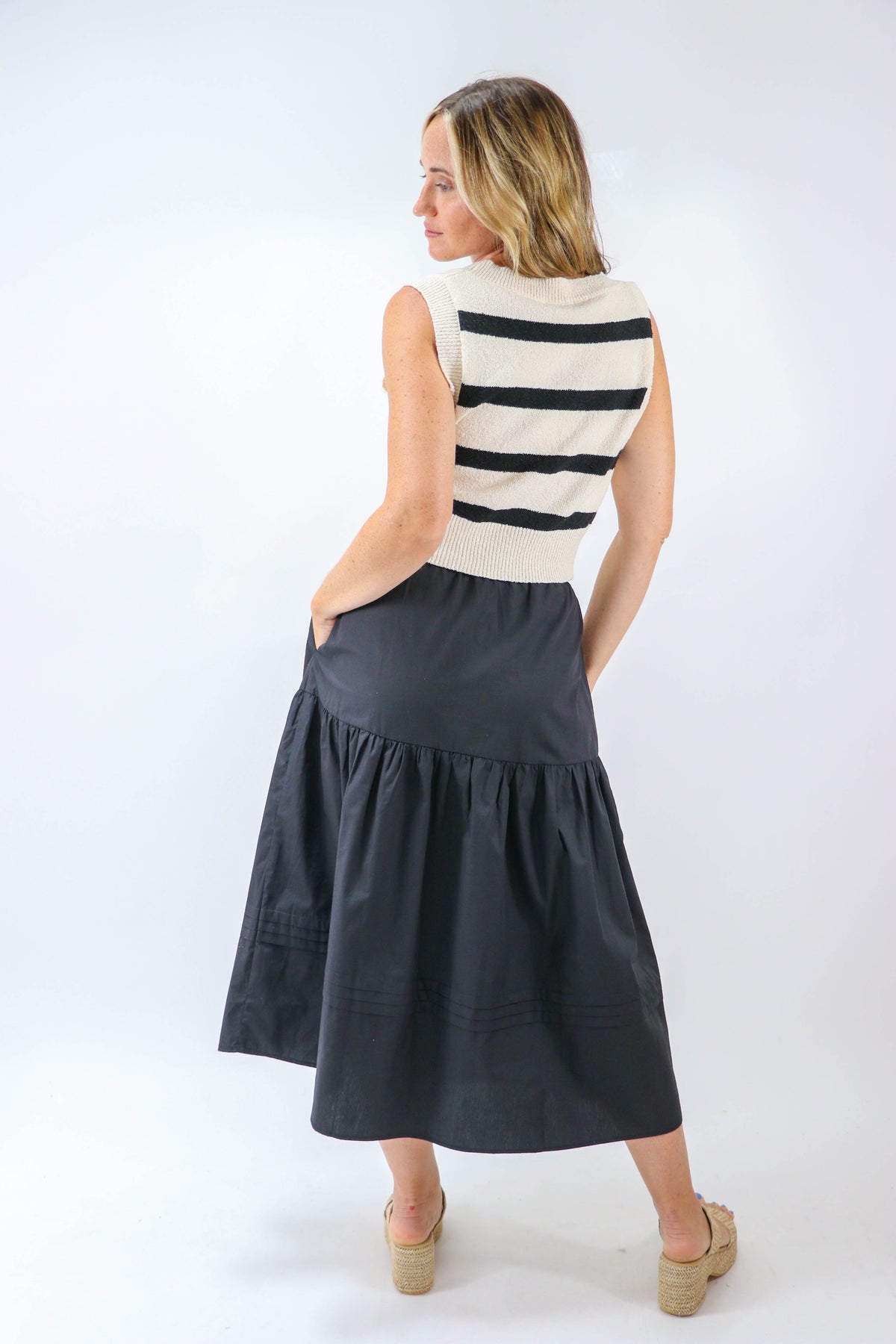Sugar Lips | Black Cotton Midi Skirt | Sweetest Stitch Online Boutique