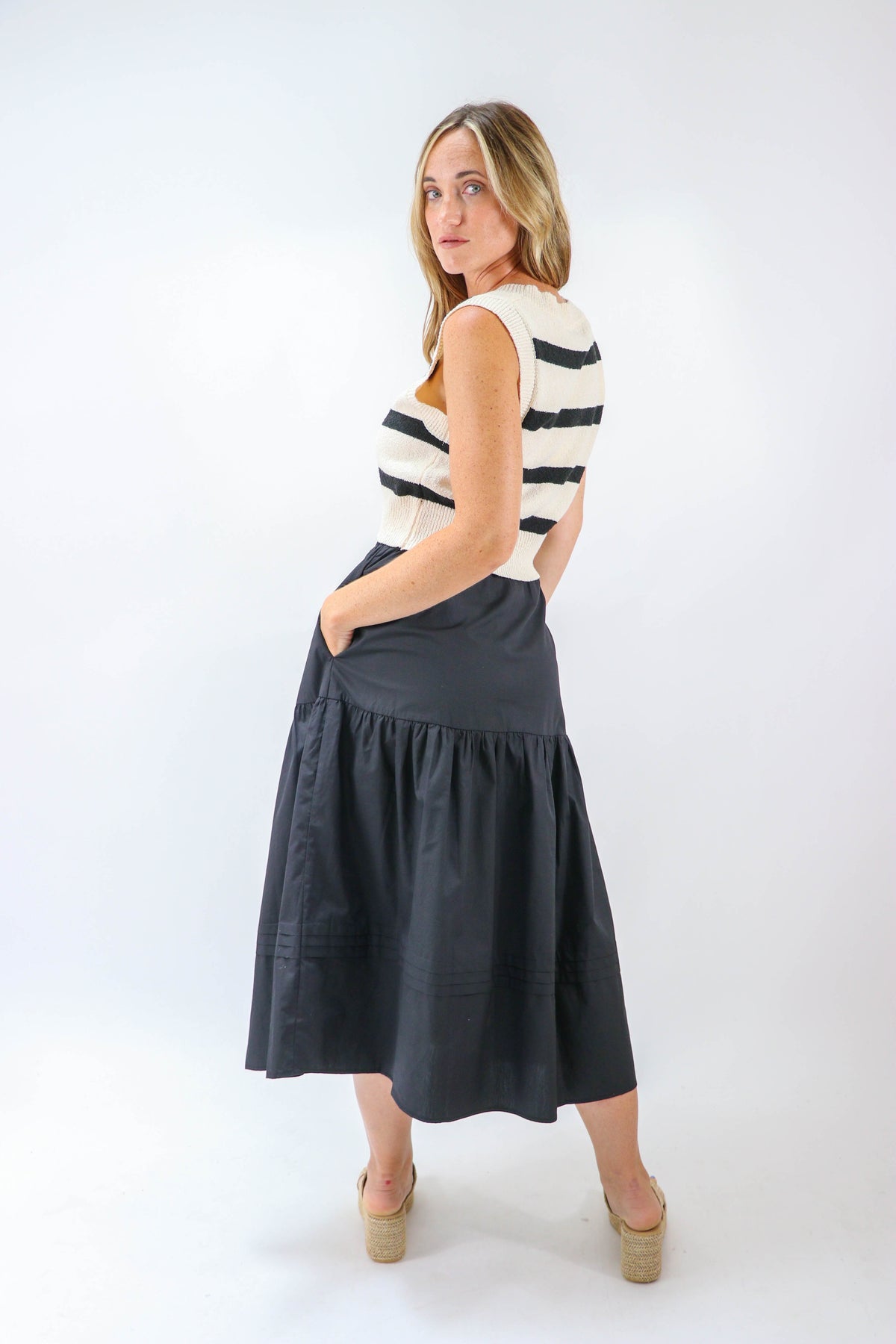 Sugar Lips | Black Cotton Midi Skirt | Sweetest Stitch Online Boutique