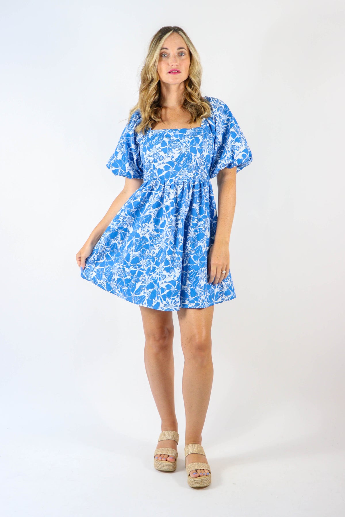 Sugar Lips | Blue Print Babydoll Dress | Sweetest Stitch Boutique