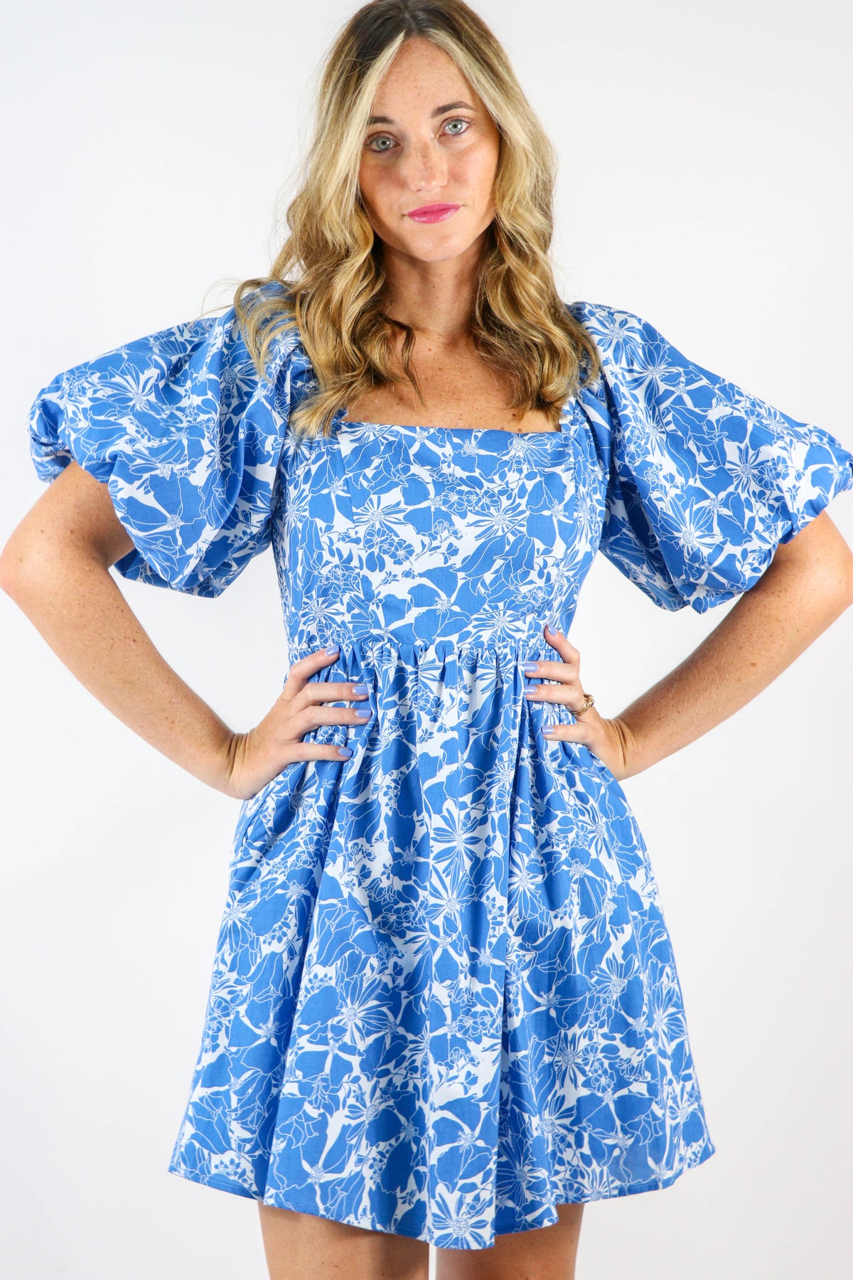 Sugar Lips | Blue Print Babydoll Dress | Sweetest Stitch Boutique