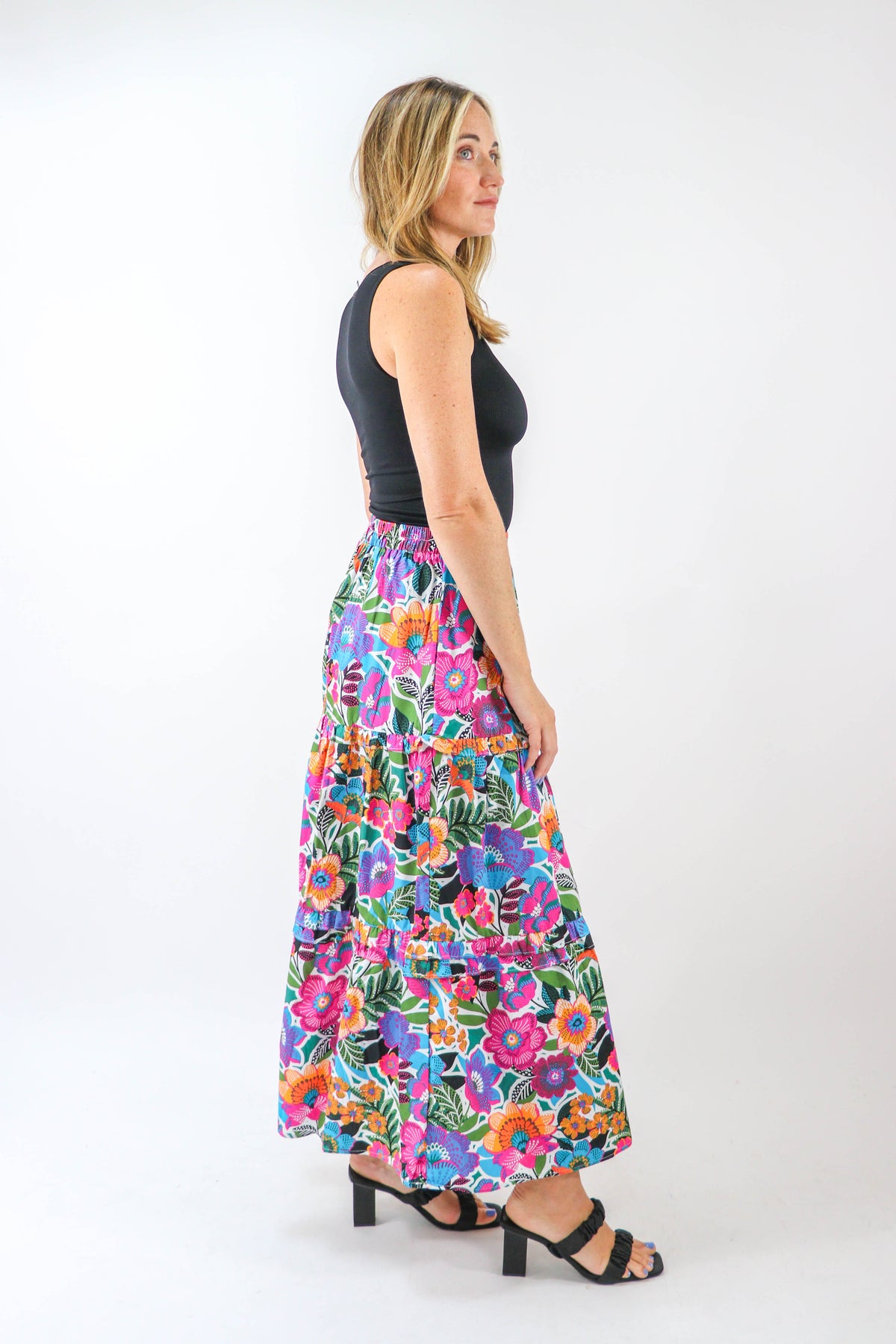 Sugar Lips | Bright Floral Cotton Maxi Skirt | Sweetest Stitch Online