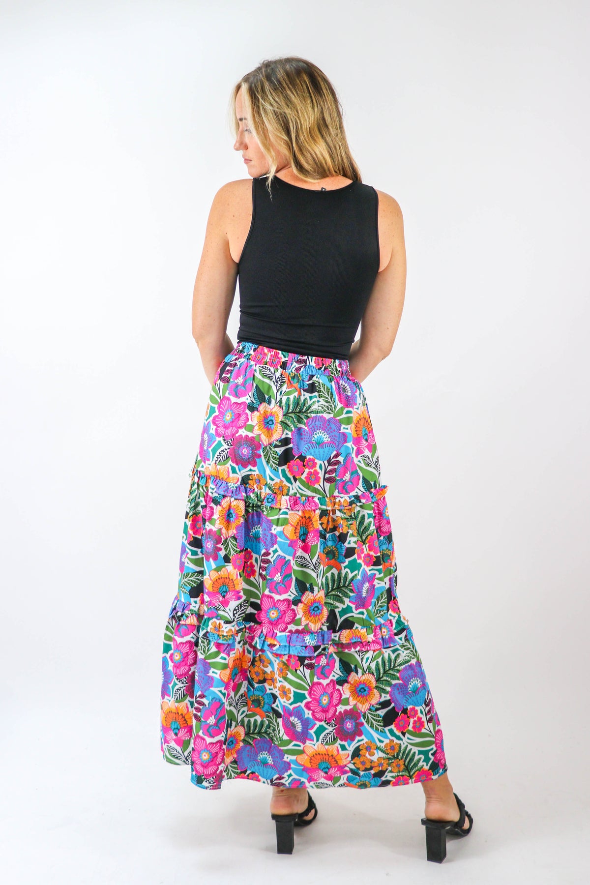 Sugar Lips | Bright Floral Cotton Maxi Skirt | Sweetest Stitch Online