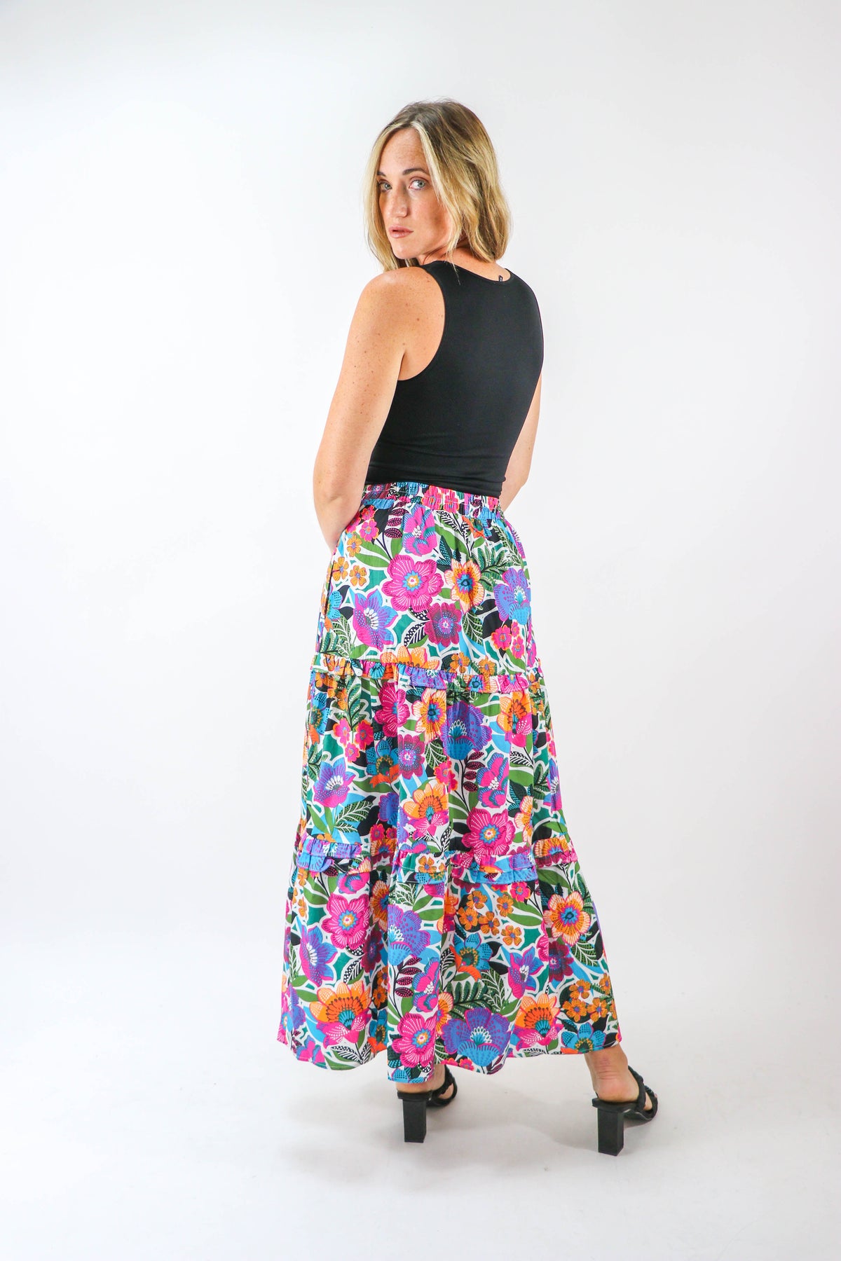 Sugar Lips | Bright Floral Cotton Maxi Skirt | Sweetest Stitch Online