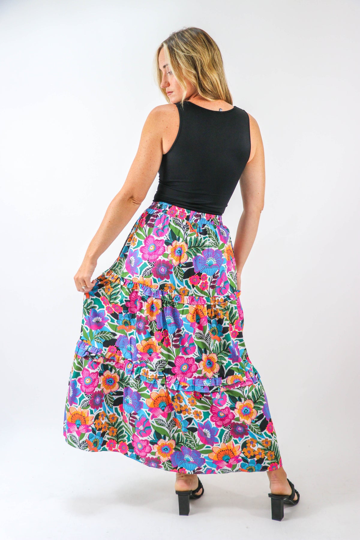 Sugar Lips | Bright Floral Cotton Maxi Skirt | Sweetest Stitch Online